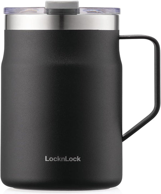 Metro Mug, Premium 18/8 Stainless Steel Metal, Double Wall Insulated, Portable Coffee Cup with Lid and Handle for Hot and Cold Drinks, Blue, 20 oz