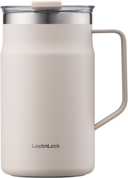 Metro Mug, Premium 18/8 Stainless Steel Metal, Double Wall Insulated, Portable Coffee Cup with Lid and Handle for Hot and Cold Drinks, Blue, 20 oz
