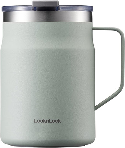 Metro Mug, Premium 18/8 Stainless Steel Metal, Double Wall Insulated, Portable Coffee Cup with Lid and Handle for Hot and Cold Drinks, Blue, 20 oz