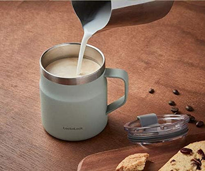 Metro Mug, Premium 18/8 Stainless Steel Metal, Double Wall Insulated, Portable Coffee Cup with Lid and Handle for Hot and Cold Drinks, Blue, 20 oz