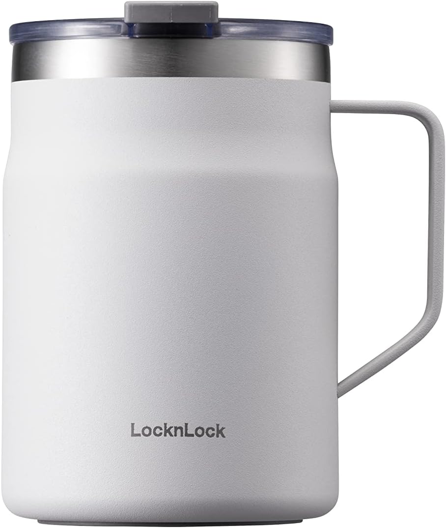 Metro Mug, Premium 18/8 Stainless Steel Metal, Double Wall Insulated, Portable Coffee Cup with Lid and Handle for Hot and Cold Drinks, Blue, 20 oz