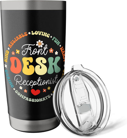 Front Desk Receptionist Appreciation Admin Squad Stainless Steel Insulated Tumbler