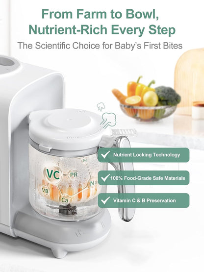 Baby Food Maker, Baby Food Processor with Steam & Grinding
