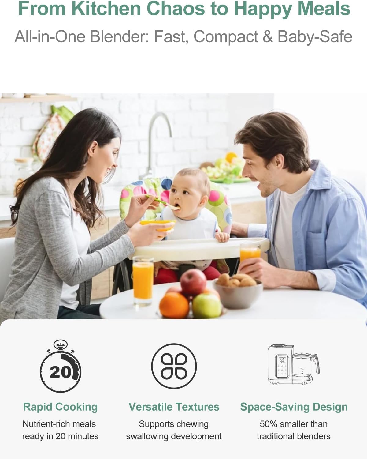 Baby Food Maker, Baby Food Processor with Steam & Grinding