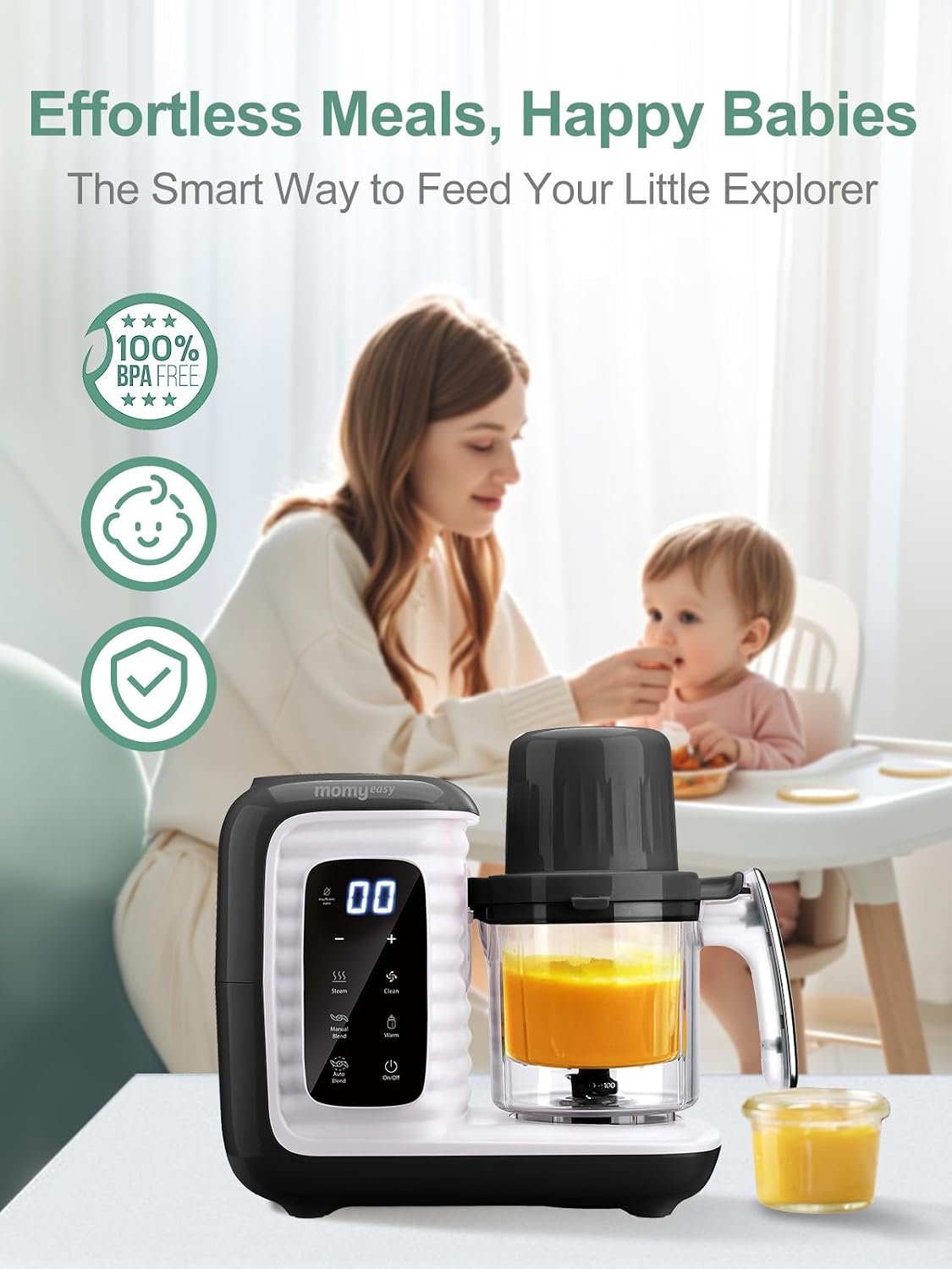 Baby Food Maker, Baby Food Processor with Steam & Grinding