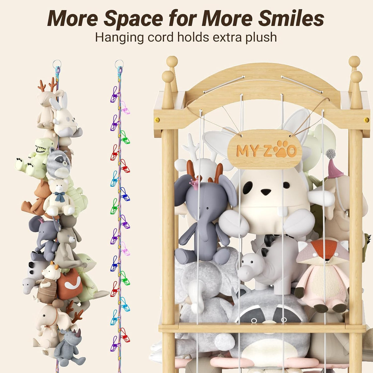 Stuffed Animal Storage Plushies Organizer for Kids Room