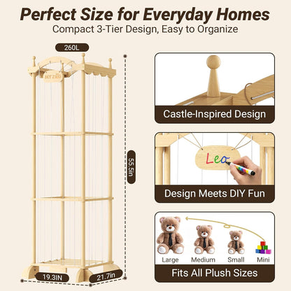 Stuffed Animal Storage Plushies Organizer for Kids Room