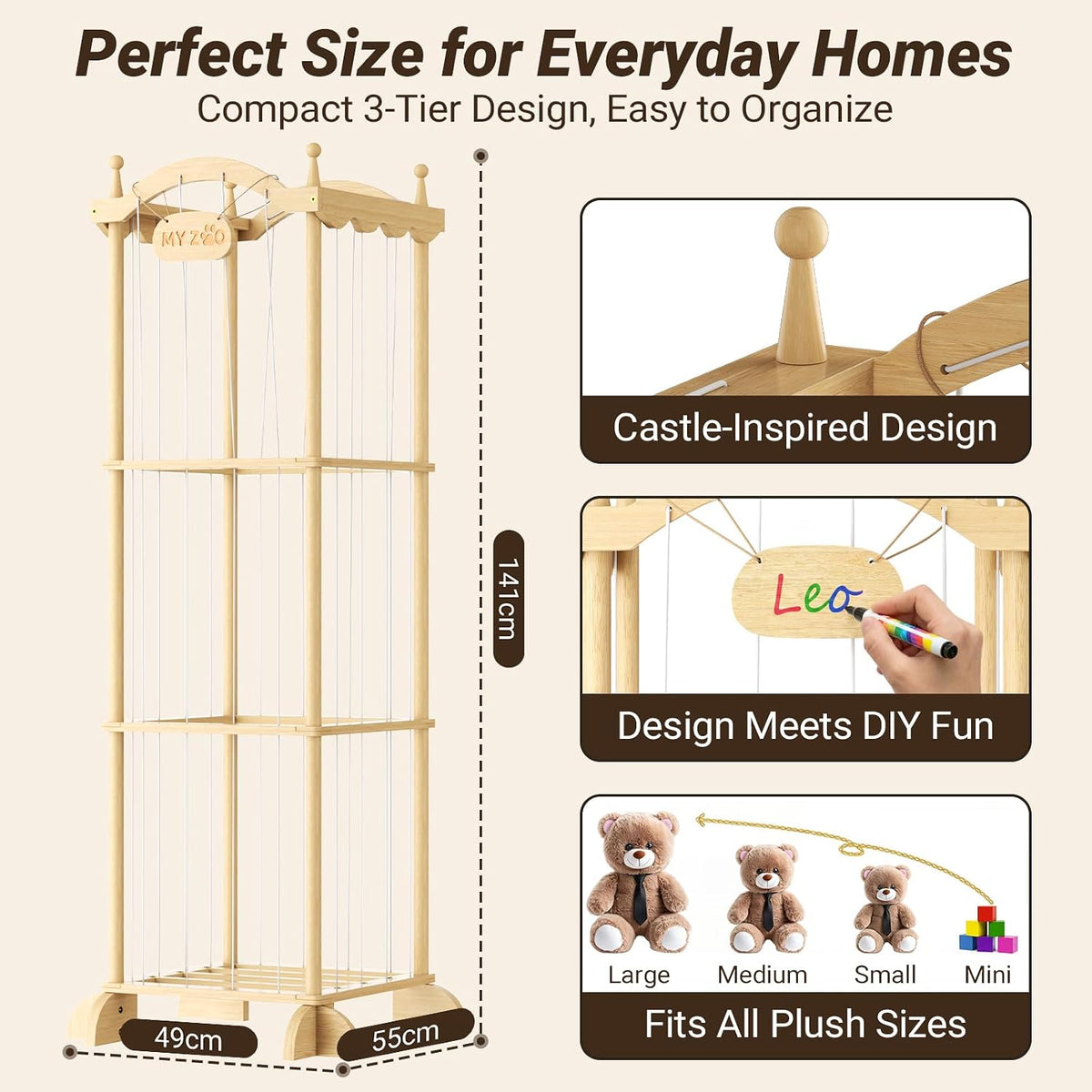 Stuffed Animal Storage Plushies Organizer for Kids Room