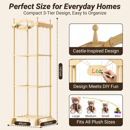 Stuffed Animal Storage Plushies Organizer for Kids Room