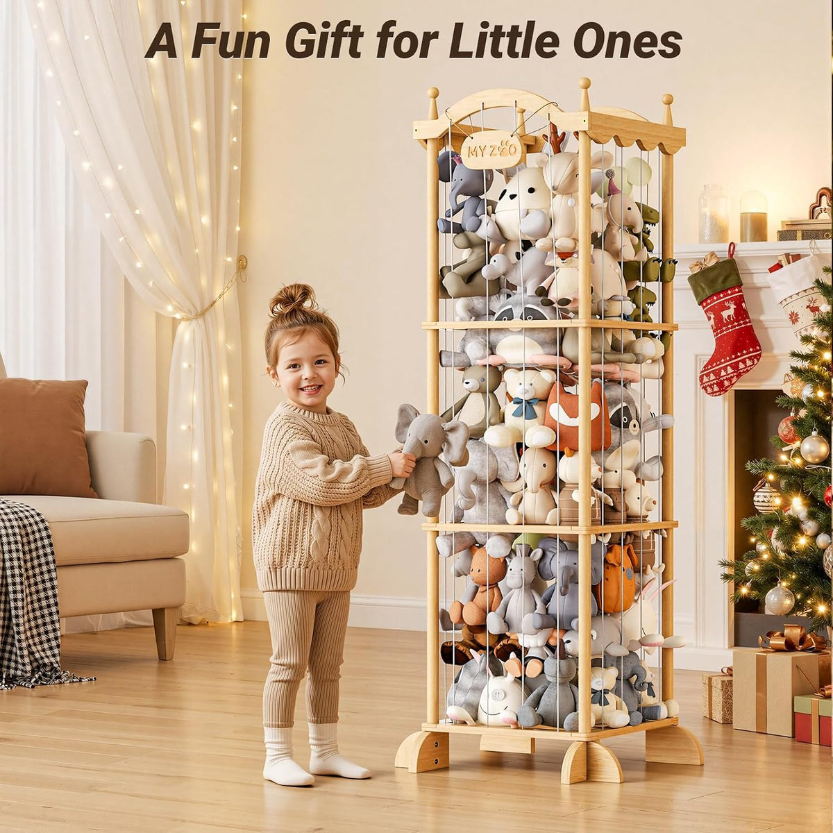 Stuffed Animal Storage Plushies Organizer for Kids Room
