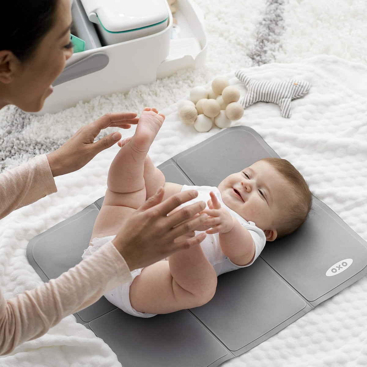 Diaper Caddy with Changing Mat