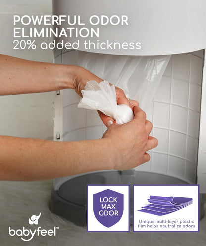 Refill Bags Compatible with DEKOR MINI Diaper Pails, 8 Pack