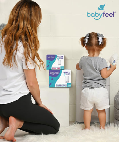 Refill Bags Compatible with DEKOR MINI Diaper Pails, 8 Pack