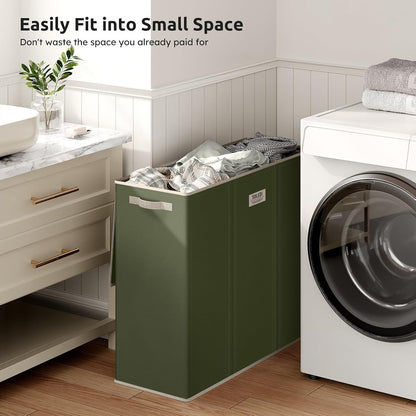 Laundry Hamper 3 section with lid and 3 Pcs Bag, Large Hamper 3 compartment 180L, Laundry Basket Laundry sorter Clothes hamper for Laundryroom Bedroom Blanket Storage Organizer