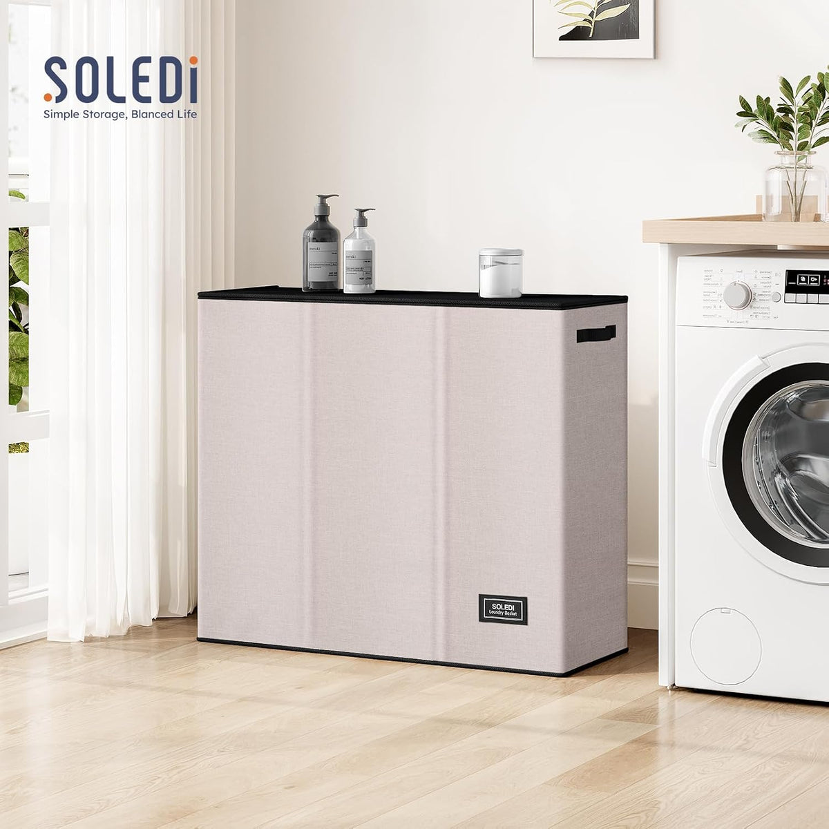 Laundry Hamper 3 section with lid and 3 Pcs Bag, Large Hamper 3 compartment 180L, Laundry Basket Laundry sorter Clothes hamper for Laundryroom Bedroom Blanket Storage Organizer