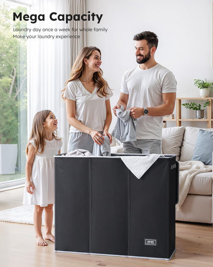 Laundry Hamper 3 section with lid and 3 Pcs Bag, Large Hamper 3 compartment 180L, Laundry Basket Laundry sorter Clothes hamper for Laundryroom Bedroom Blanket Storage Organizer