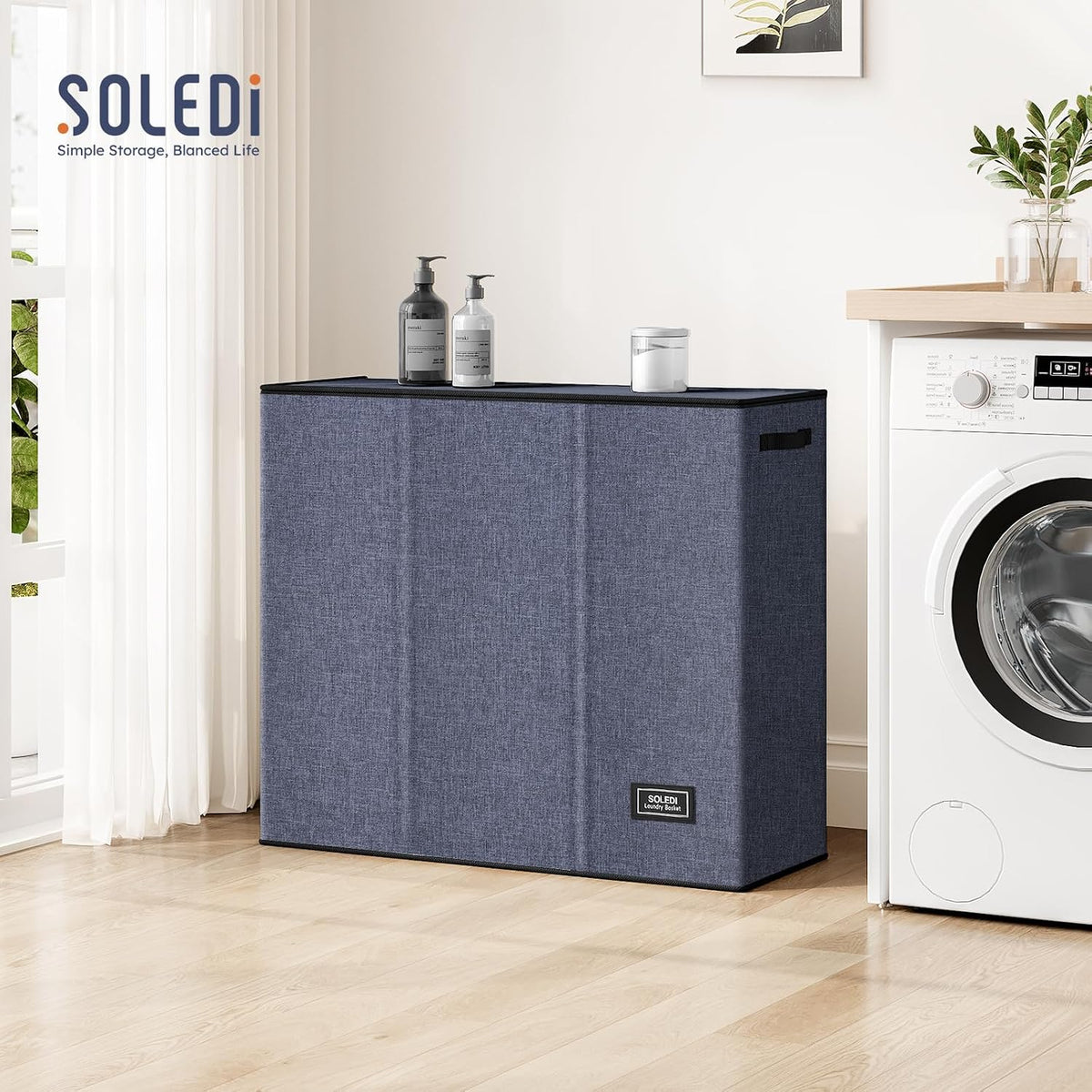 Laundry Hamper 3 section with lid and 3 Pcs Bag, Large Hamper 3 compartment 180L, Laundry Basket Laundry sorter Clothes hamper for Laundryroom Bedroom Blanket Storage Organizer