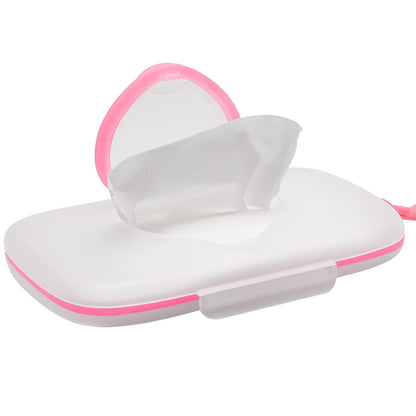 Baby Wipes Dispenser: On- The- Go Wipes Dispenser Travel Wipes Case Baby Wipe Holder Outdoor Stroller Wet Wipes Box Portable Refillable Wipes Container Pink
