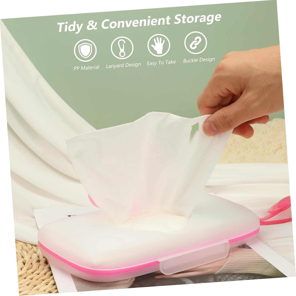 Baby Wipes Dispenser: On- The- Go Wipes Dispenser Travel Wipes Case Baby Wipe Holder Outdoor Stroller Wet Wipes Box Portable Refillable Wipes Container Pink