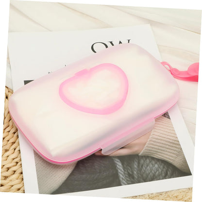 Baby Wipes Dispenser: On- The- Go Wipes Dispenser Travel Wipes Case Baby Wipe Holder Outdoor Stroller Wet Wipes Box Portable Refillable Wipes Container Pink