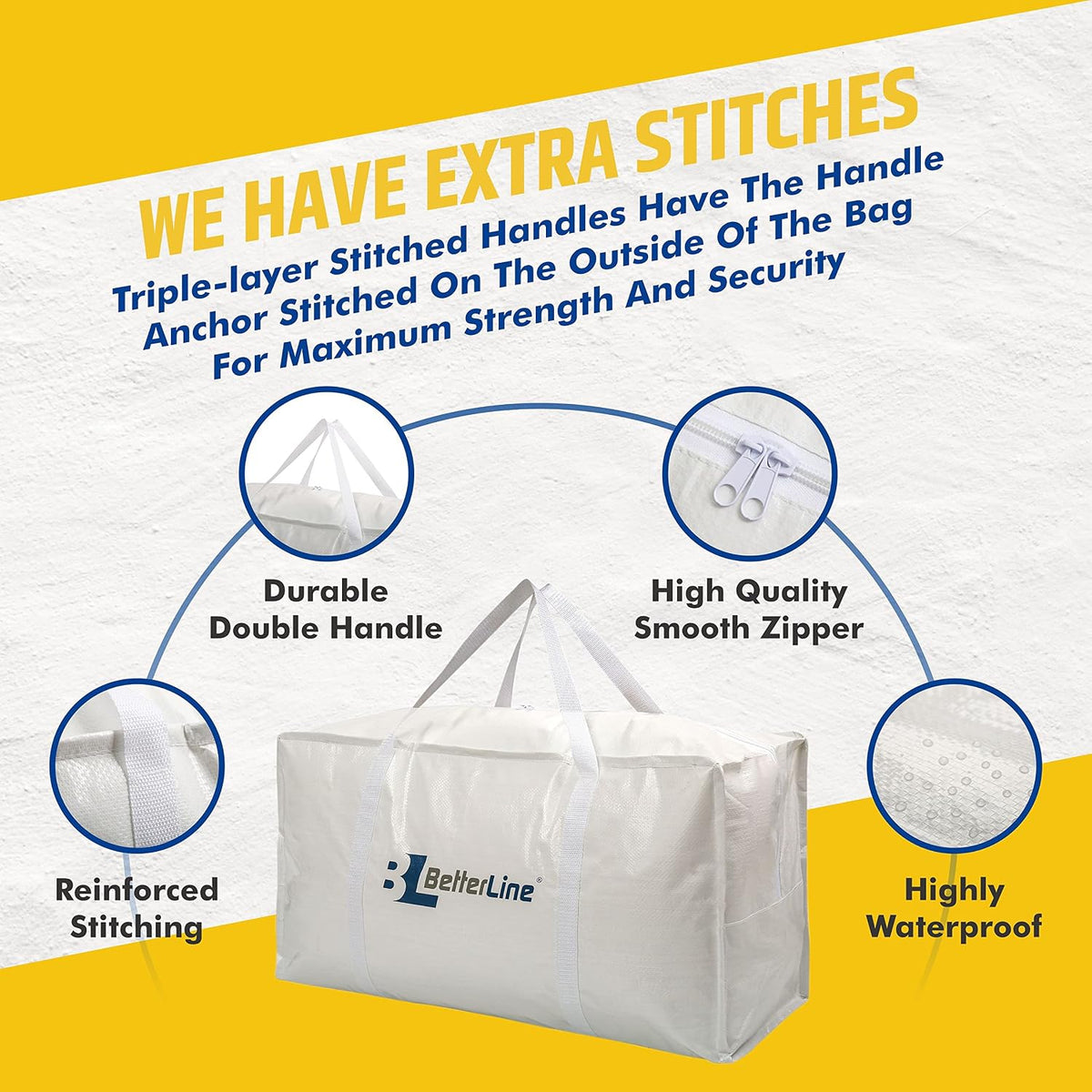 Extra Large Storage Bag Heavy Duty 45x22x16 Inches 100 lbs