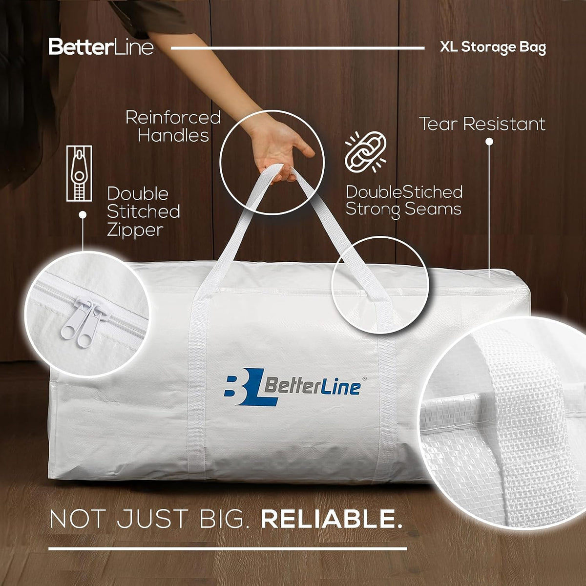 Extra Large Storage Bag Heavy Duty 45x22x16 Inches 100 lbs