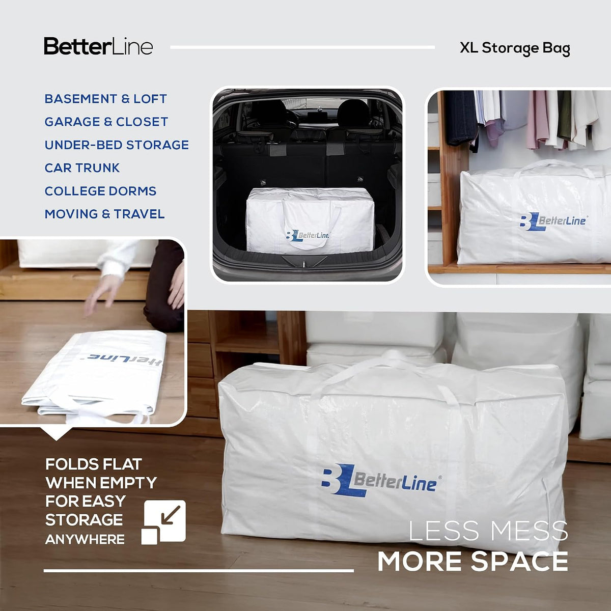 Extra Large Storage Bag Heavy Duty 45x22x16 Inches 100 lbs