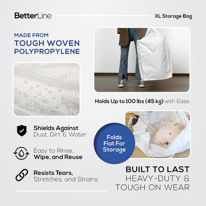 Extra Large Storage Bag Heavy Duty 45x22x16 Inches 100 lbs