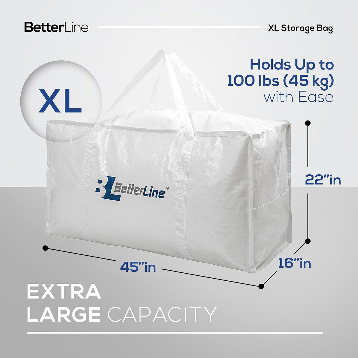 Extra Large Storage Bag Heavy Duty 45x22x16 Inches 100 lbs