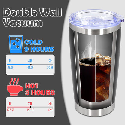 20oz Tumbler Stainless Steel Tumbler Coffee Tumbler with Lid Navy, 1P | Vacuum Insulated Double Wall Travel Mug, Durable Powder Coated Coffee Mug, For Hot & Cold Drinks