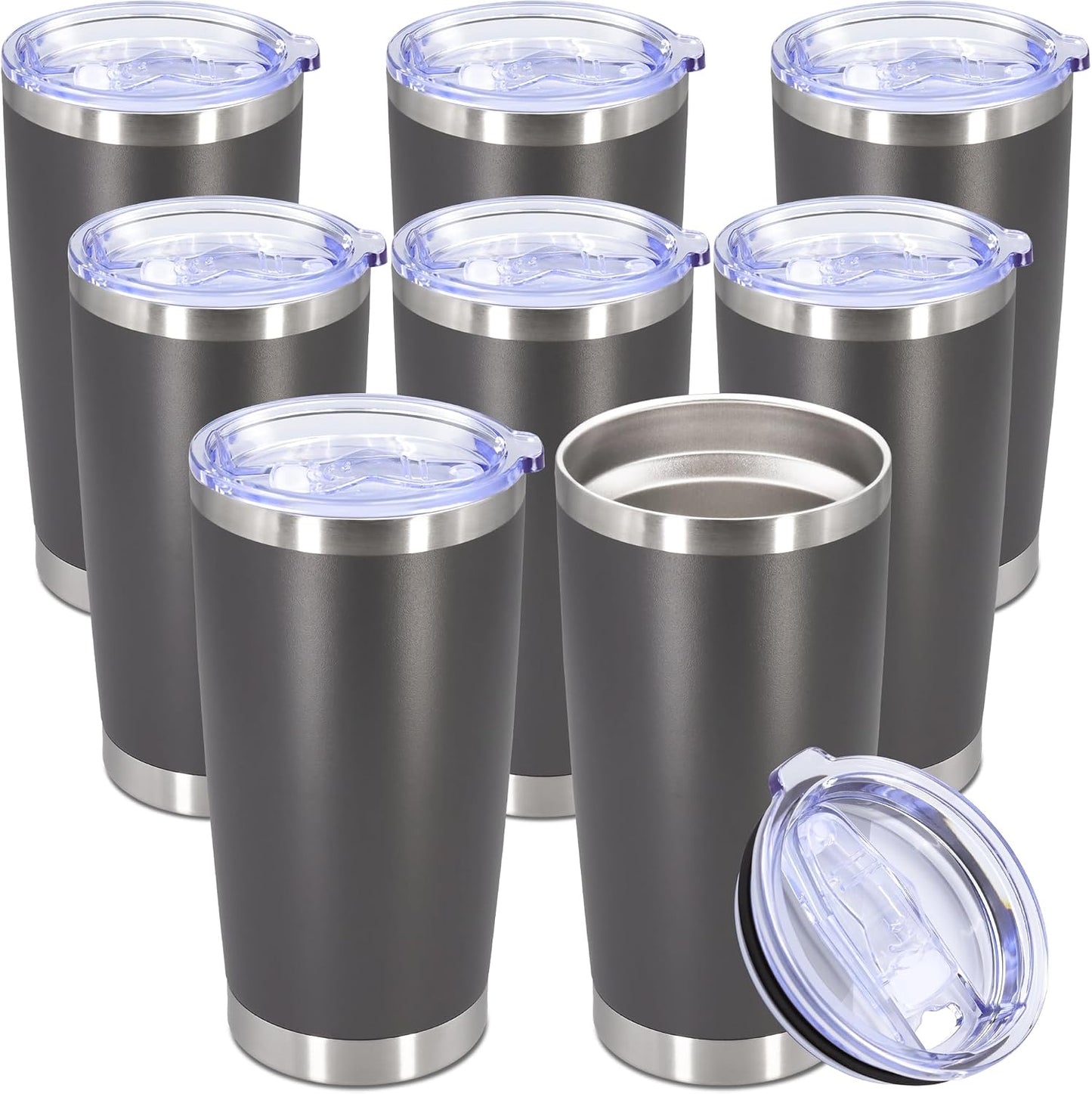 20oz Tumbler Stainless Steel Tumbler Coffee Tumbler with Lid Navy, 1P | Vacuum Insulated Double Wall Travel Mug, Durable Powder Coated Coffee Mug, For Hot & Cold Drinks