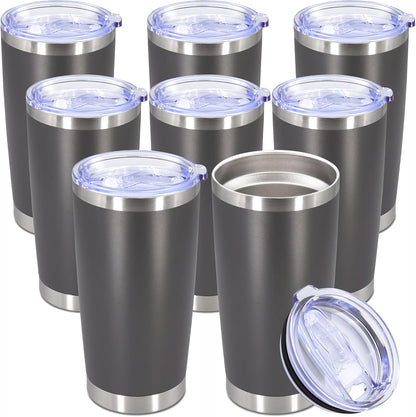 20oz Tumbler Stainless Steel Tumbler Coffee Tumbler with Lid Navy, 1P | Vacuum Insulated Double Wall Travel Mug, Durable Powder Coated Coffee Mug, For Hot & Cold Drinks