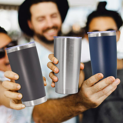 20oz Tumbler Stainless Steel Tumbler Coffee Tumbler with Lid Navy, 1P | Vacuum Insulated Double Wall Travel Mug, Durable Powder Coated Coffee Mug, For Hot & Cold Drinks