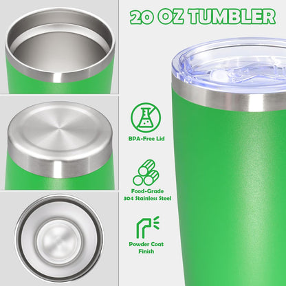 20oz Tumbler Stainless Steel Tumbler Coffee Tumbler with Lid Navy, 1P | Vacuum Insulated Double Wall Travel Mug, Durable Powder Coated Coffee Mug, For Hot & Cold Drinks