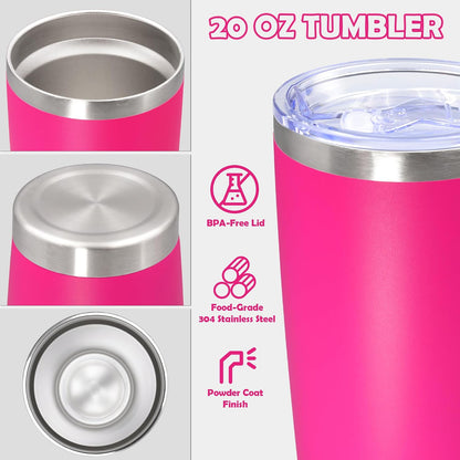 20oz Tumbler Stainless Steel Tumbler Coffee Tumbler with Lid Navy, 1P | Vacuum Insulated Double Wall Travel Mug, Durable Powder Coated Coffee Mug, For Hot & Cold Drinks