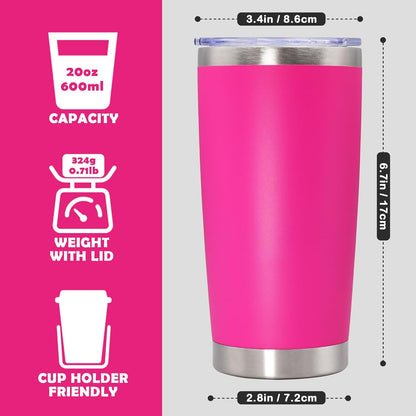 20oz Tumbler Stainless Steel Tumbler Coffee Tumbler with Lid Navy, 1P | Vacuum Insulated Double Wall Travel Mug, Durable Powder Coated Coffee Mug, For Hot & Cold Drinks