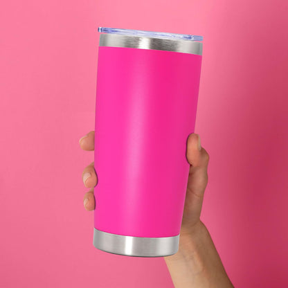 20oz Tumbler Stainless Steel Tumbler Coffee Tumbler with Lid Navy, 1P | Vacuum Insulated Double Wall Travel Mug, Durable Powder Coated Coffee Mug, For Hot & Cold Drinks