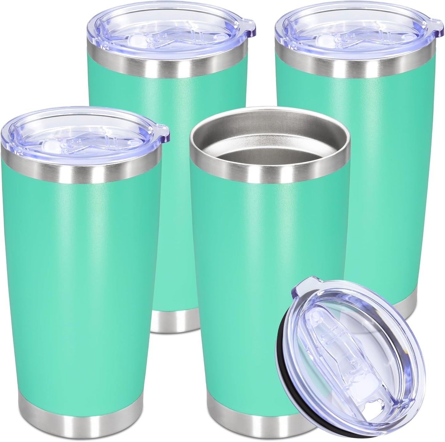 20oz Tumbler Stainless Steel Tumbler Coffee Tumbler with Lid Navy, 1P | Vacuum Insulated Double Wall Travel Mug, Durable Powder Coated Coffee Mug, For Hot & Cold Drinks