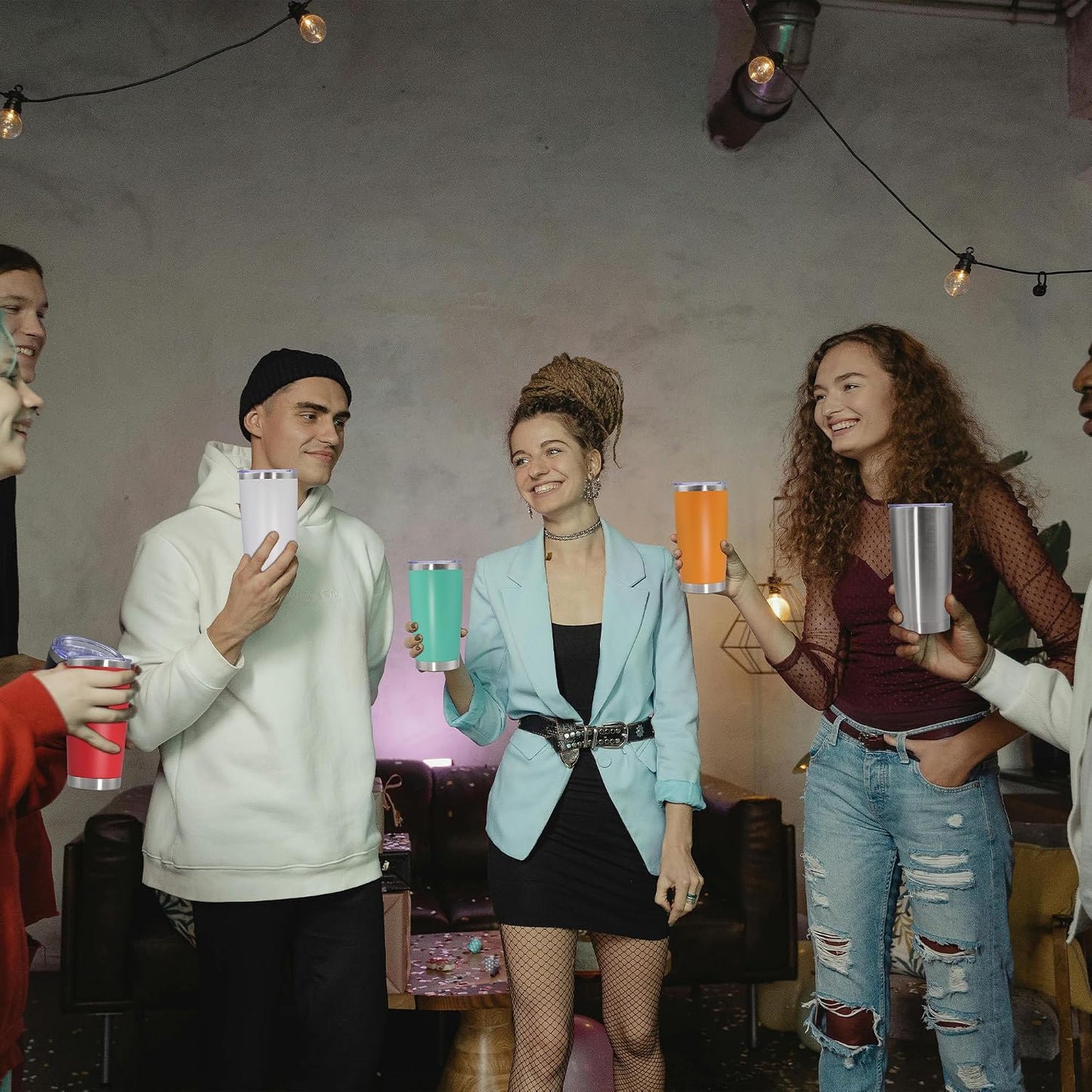 20oz Tumbler Stainless Steel Tumbler Coffee Tumbler with Lid Navy, 1P | Vacuum Insulated Double Wall Travel Mug, Durable Powder Coated Coffee Mug, For Hot & Cold Drinks