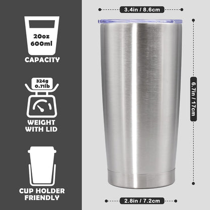 20oz Tumbler Stainless Steel Tumbler Coffee Tumbler with Lid Navy, 1P | Vacuum Insulated Double Wall Travel Mug, Durable Powder Coated Coffee Mug, For Hot & Cold Drinks