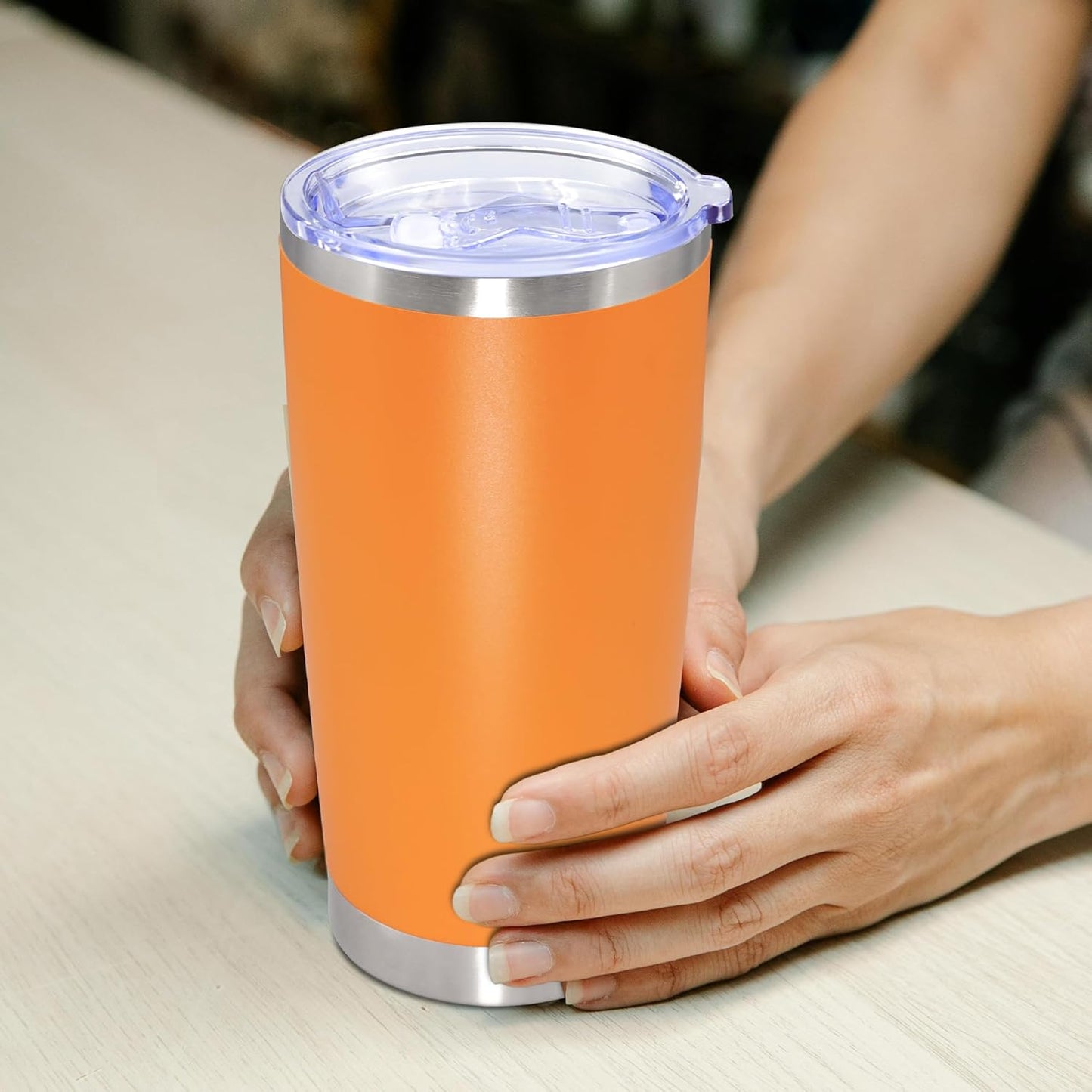 20oz Tumbler Stainless Steel Tumbler Coffee Tumbler with Lid Navy, 1P | Vacuum Insulated Double Wall Travel Mug, Durable Powder Coated Coffee Mug, For Hot & Cold Drinks