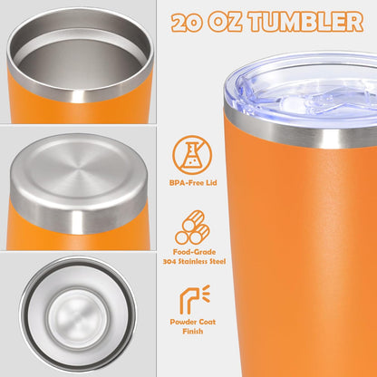 20oz Tumbler Stainless Steel Tumbler Coffee Tumbler with Lid Navy, 1P | Vacuum Insulated Double Wall Travel Mug, Durable Powder Coated Coffee Mug, For Hot & Cold Drinks