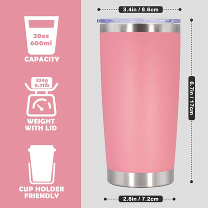 20oz Tumbler Stainless Steel Tumbler Coffee Tumbler with Lid Navy, 1P | Vacuum Insulated Double Wall Travel Mug, Durable Powder Coated Coffee Mug, For Hot & Cold Drinks