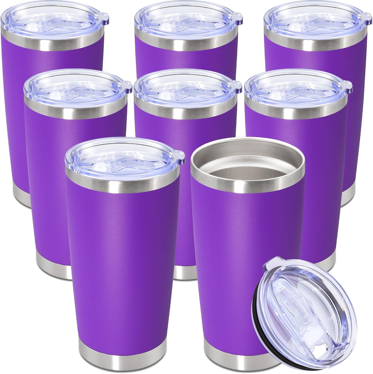 20oz Tumbler Stainless Steel Tumbler Coffee Tumbler with Lid Navy, 1P | Vacuum Insulated Double Wall Travel Mug, Durable Powder Coated Coffee Mug, For Hot & Cold Drinks
