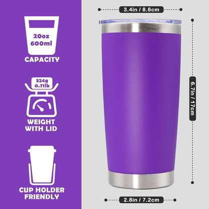 20oz Tumbler Stainless Steel Tumbler Coffee Tumbler with Lid Navy, 1P | Vacuum Insulated Double Wall Travel Mug, Durable Powder Coated Coffee Mug, For Hot & Cold Drinks