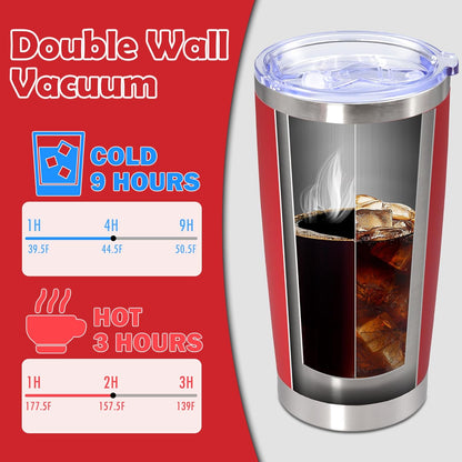 20oz Tumbler Stainless Steel Tumbler Coffee Tumbler with Lid Navy, 1P | Vacuum Insulated Double Wall Travel Mug, Durable Powder Coated Coffee Mug, For Hot & Cold Drinks