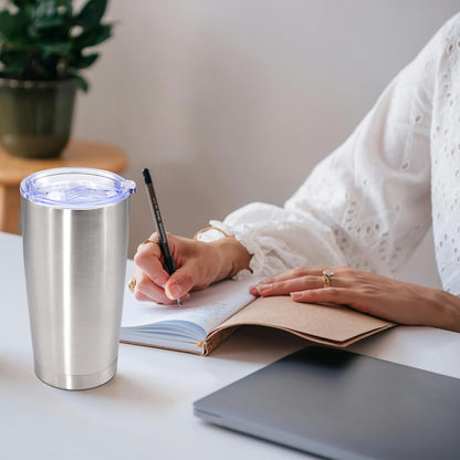 20oz Tumbler Stainless Steel Tumbler Coffee Tumbler with Lid Navy, 1P | Vacuum Insulated Double Wall Travel Mug, Durable Powder Coated Coffee Mug, For Hot & Cold Drinks