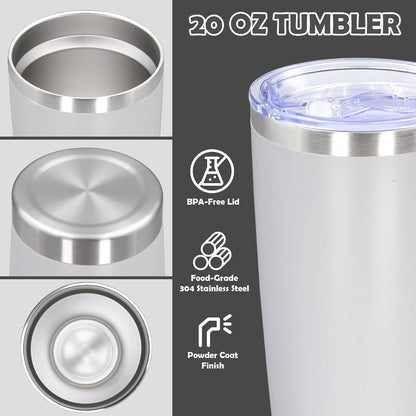 20oz Tumbler Stainless Steel Tumbler Coffee Tumbler with Lid Navy, 1P | Vacuum Insulated Double Wall Travel Mug, Durable Powder Coated Coffee Mug, For Hot & Cold Drinks