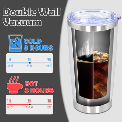 20oz Tumbler Stainless Steel Tumbler Coffee Tumbler with Lid Navy, 1P | Vacuum Insulated Double Wall Travel Mug, Durable Powder Coated Coffee Mug, For Hot & Cold Drinks