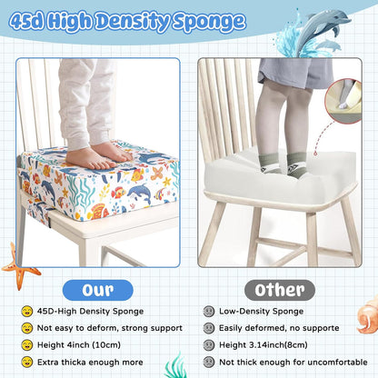 Booster Seat for Dining Table, Toddler Booster Seat for Dining Table with Safety Buckles, Anti-Scratch Easy Cleaning Toddler Seat for Table